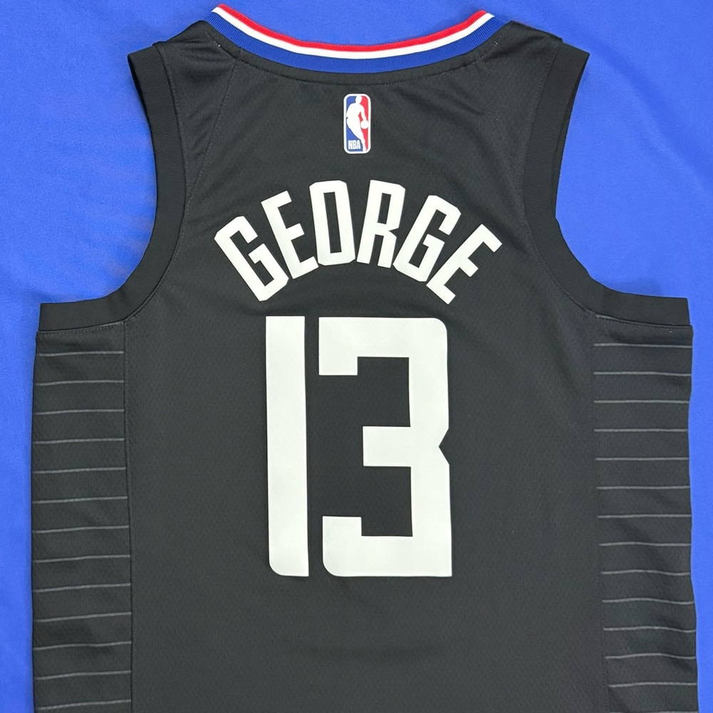 Jordan Paul George Los Angeles Clippers #13 Black Statement Swingman Jersey 44 - Picture 2 of 8